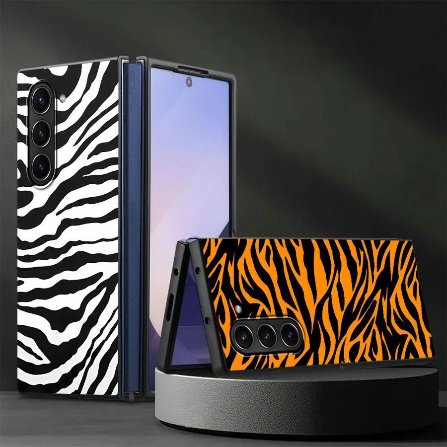 Phone Cases Z Fold 4 - Zebra Gestreepte Zonnebloem Terug Telefoon Cover