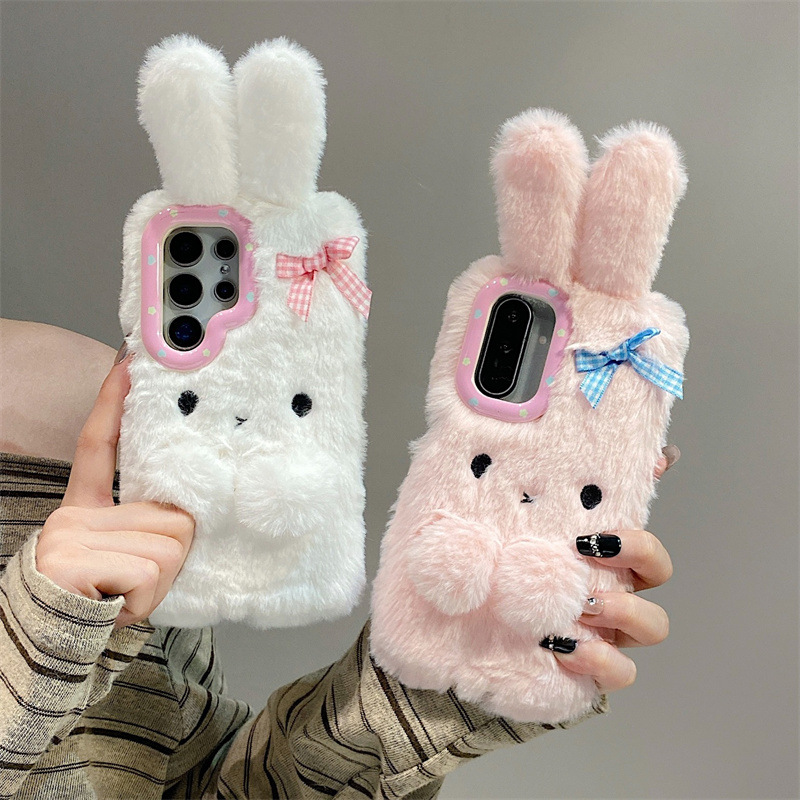 Phone Cases Samsung S23 - Koren 3D Cartoon Bowknot Konijnenoren Warme