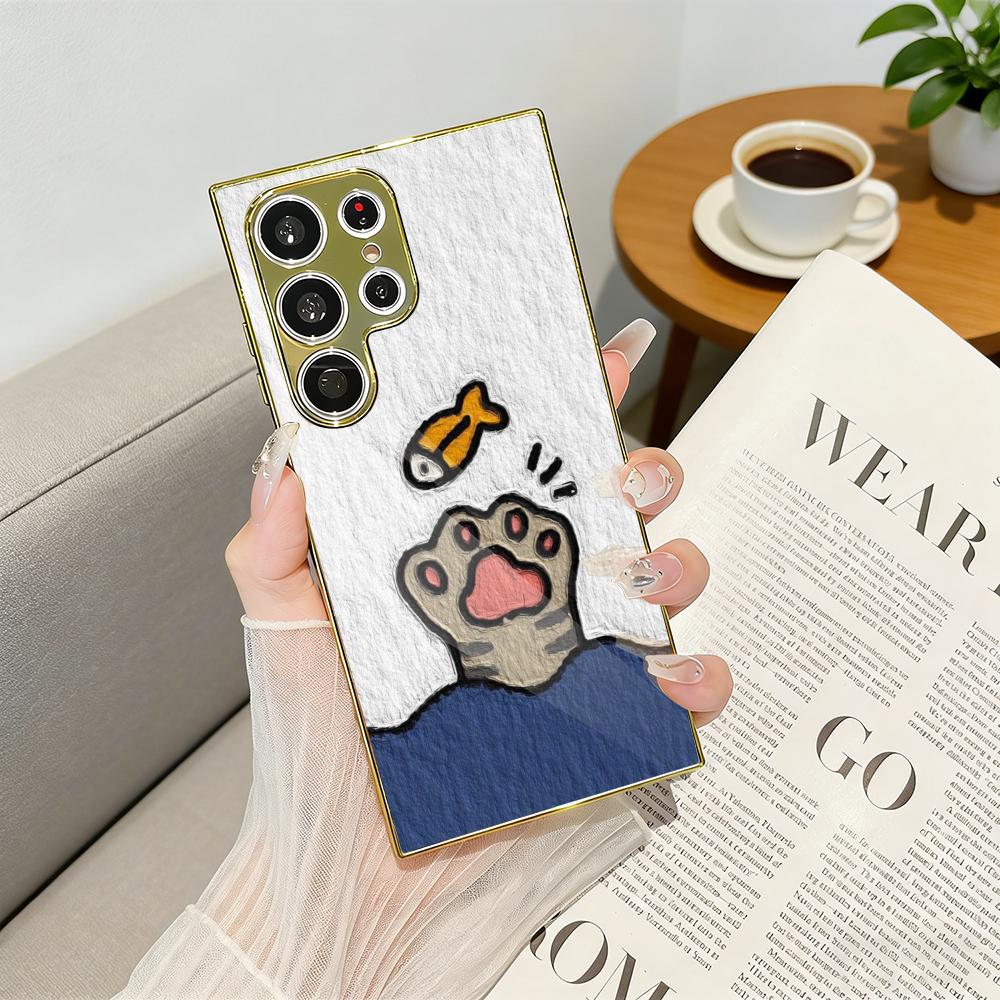 Phone Cases Metal - Schattig cartoon dierenmeisje telefoonhoesje luxe elektrolytisch