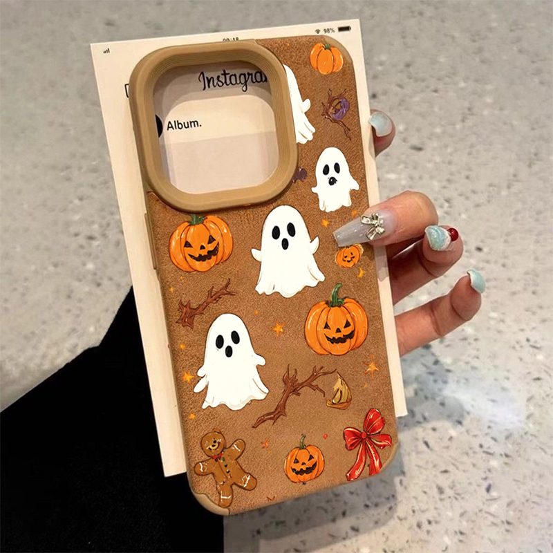 Phone Cases Unique - Halloween schattige pompoen spook telefoonhoesje voor
