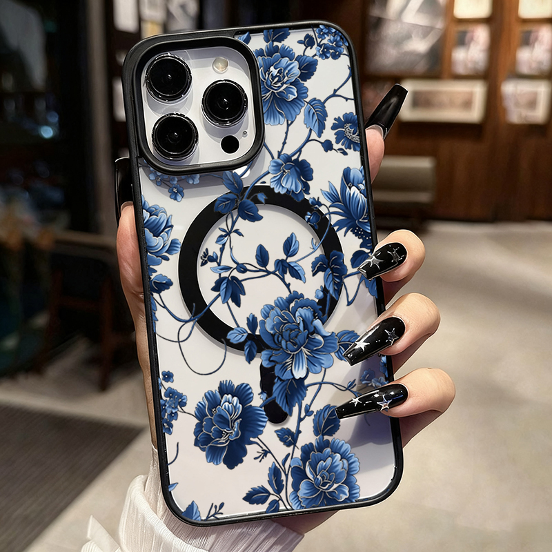 Luxe vintage blauwe bloemen ma - Phone Cases Unique recensie en prijs