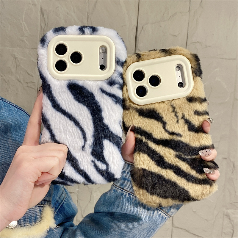 Luxe zebra-patroon pluche tele - Phone Cases For Iphone 13 recensie en prijs