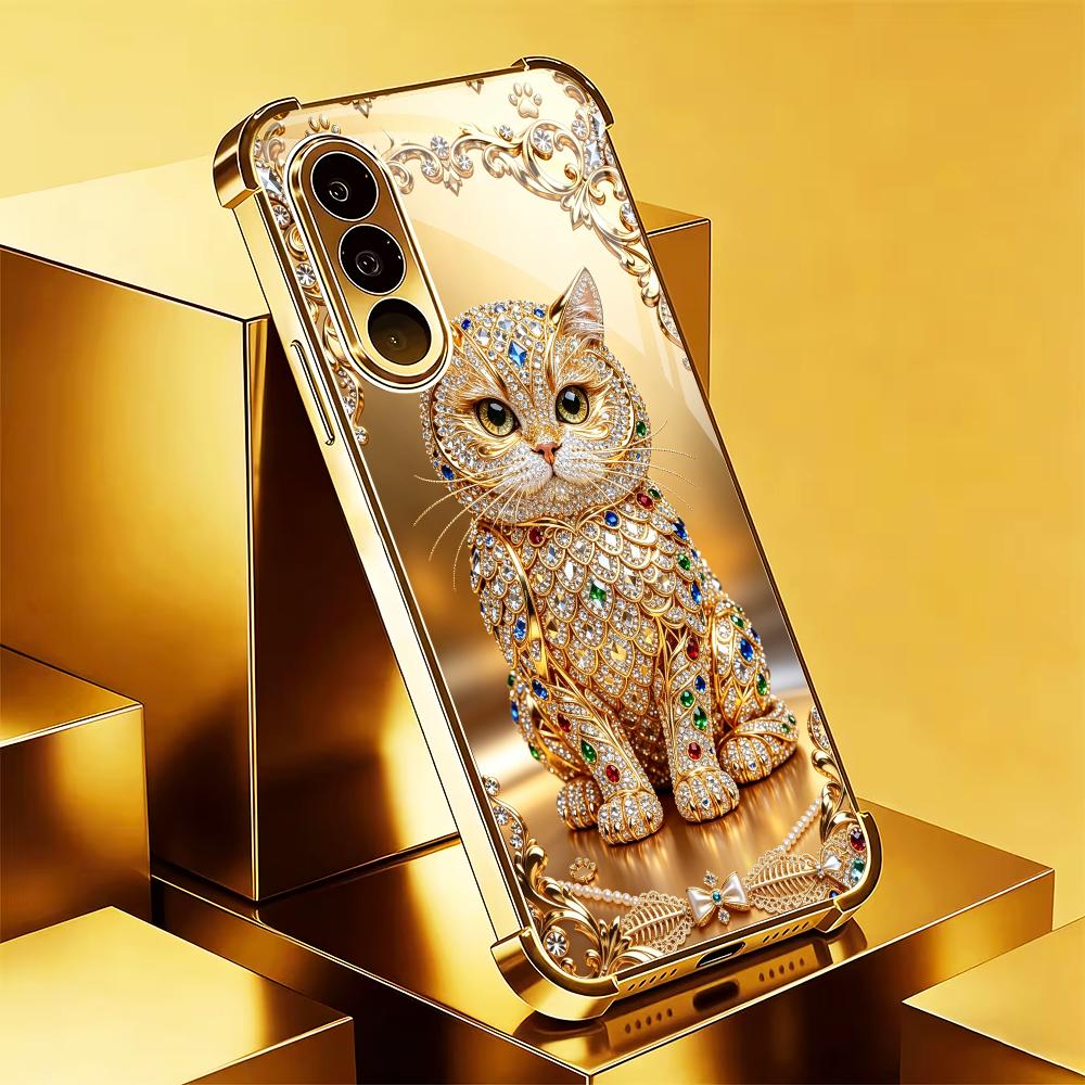 Schattig gouden katten-design  - Phone Cases Metal recensie en prijs