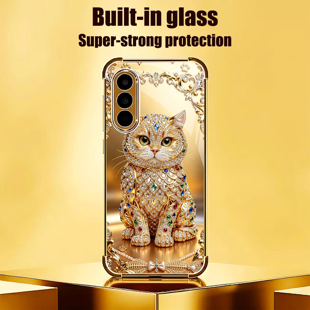 Schattig gouden katten-design  - Phone Cases Metal recensie en prijs