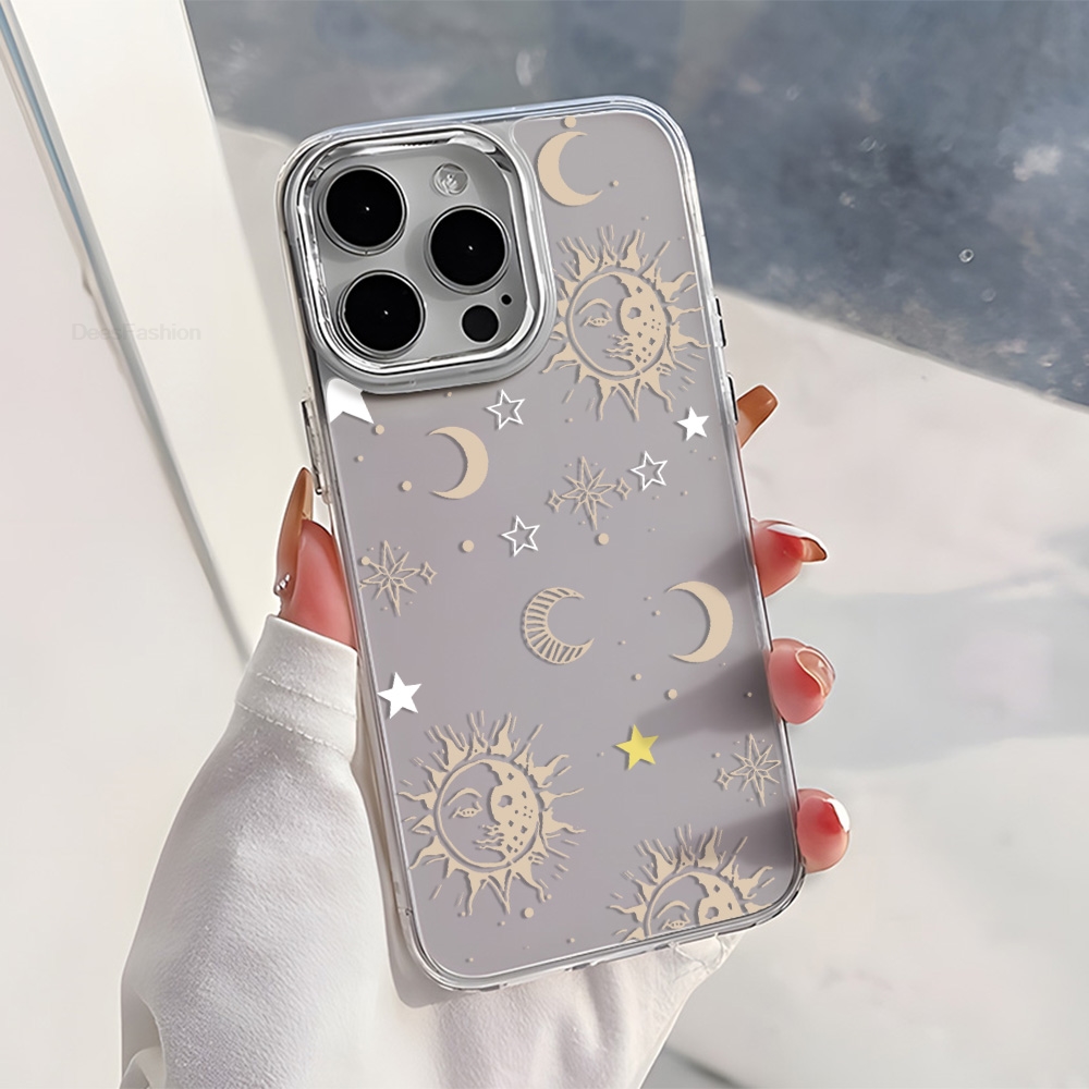 Zon Maan Ster Patroon TPU Tran - Phone Cases Metal recensie en prijs