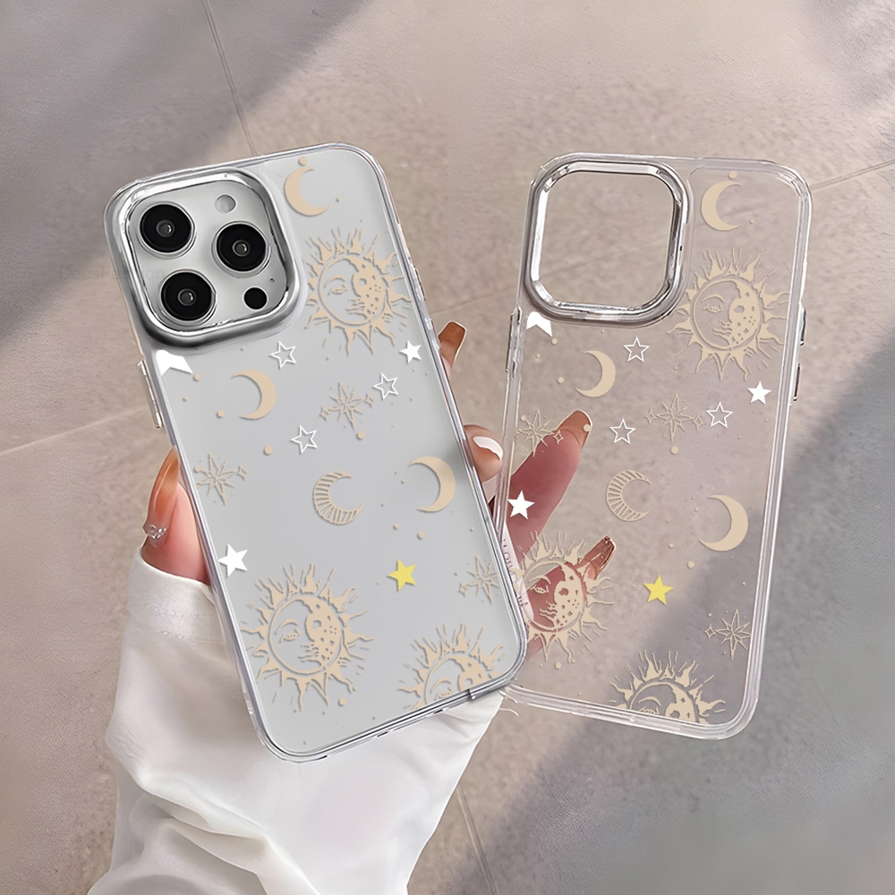 Zon Maan Ster Patroon TPU Tran - Phone Cases Metal recensie en prijs