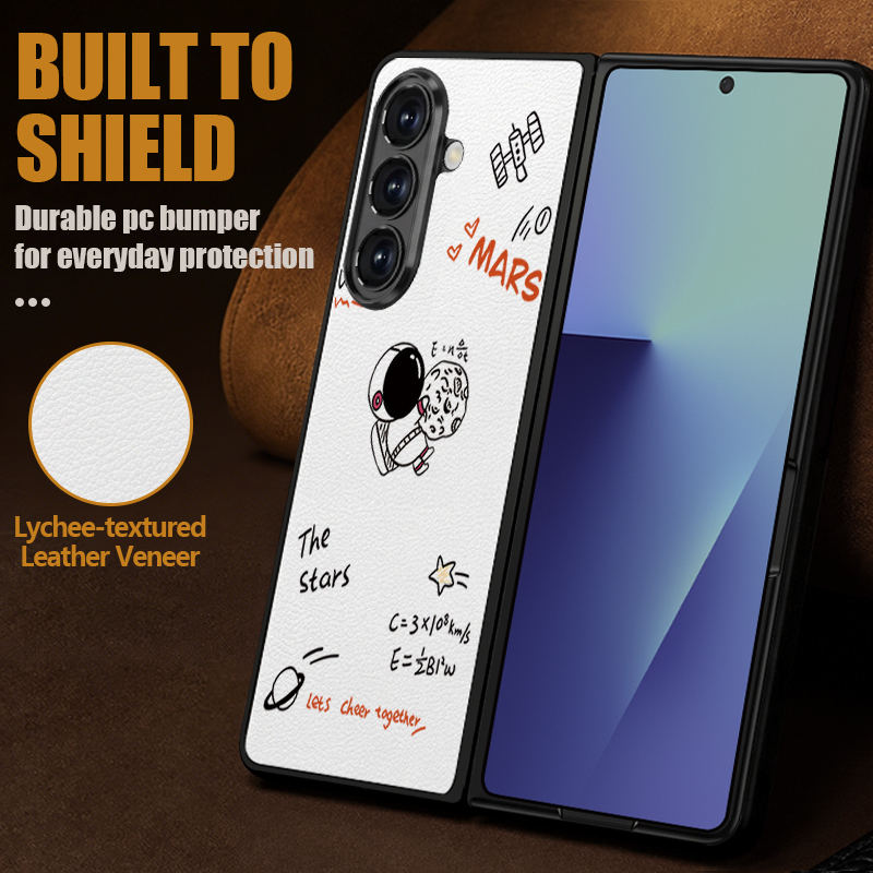 Cartoon Astronaut Geprint PU L - Phone Cases Z Fold 4 recensie en prijs